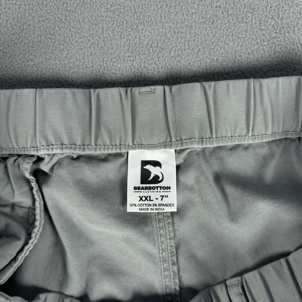 Bearbottom Shorts Mens 2XL Grey Stretch Chino Elastic Waist Minimalist Outdoor - Picture 6 of 6